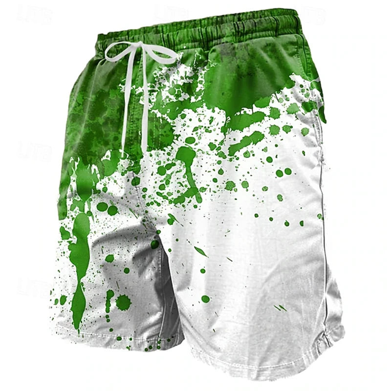 Trendy Halloween Men's Shorts Fashionable 3D Skull Print Drawstring Shorts Relaxed Street Style Oversized Comfort Shorts