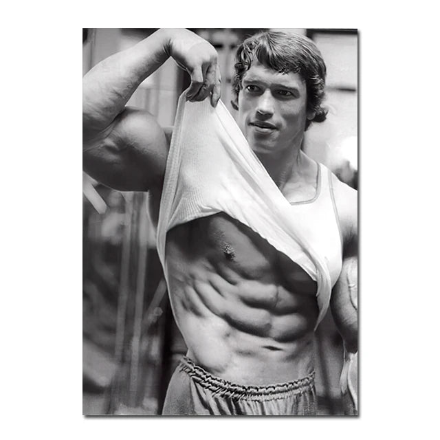 Bodybuilding Famous Character Pictures Arnold Schwarzenegger Fitness Art Posters Wall Art Canvas Painting for Gym Decor Painting