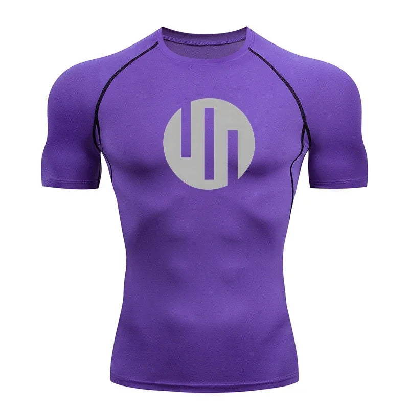 Gym Short Sleeve Running T-Shirt Men's Compression Long Sleeve Shirt Sun Protection Quick Drying Outdoor Sports Top Sportswear