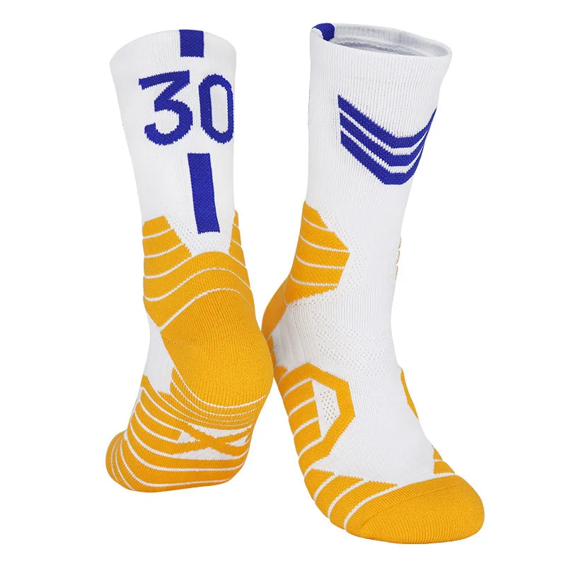 Men's Basketball Socks Number Sports Socks Thickened Towel Bottom Outdoor Cycling Running Basket Women Adult calcetines Socks