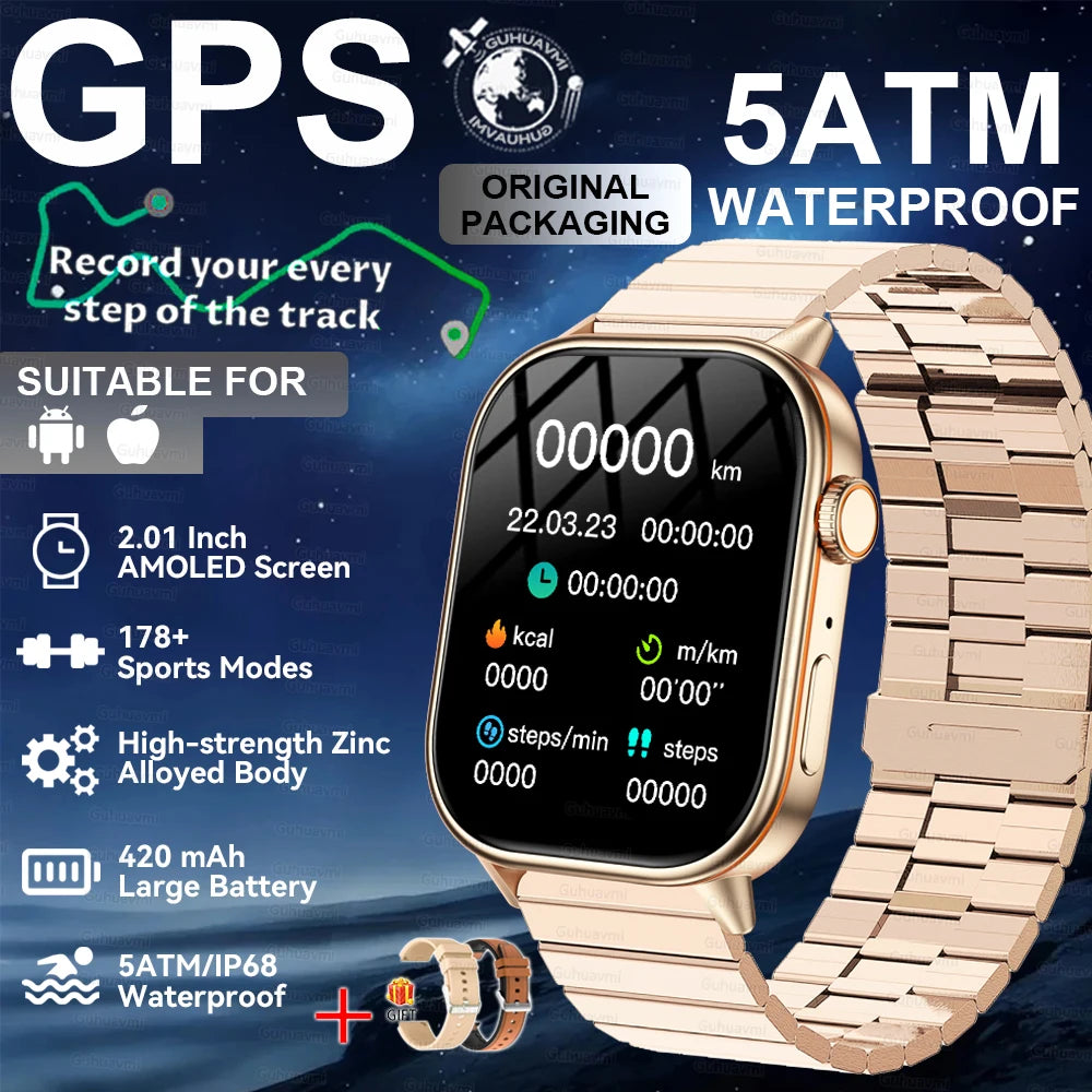 2026New Military Dual-band GPS Smart Watch Compass IP68K Waterproof Bluetooth Call Heart rate Sports Smart Watch For IOS Andriod