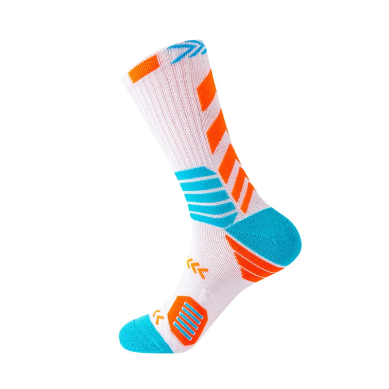 1pair Men's Cotton Sports Sock Comfortable Fashion Cotton Breathable Middle Tube Socks Soft Shock-Absorbing Breathable Male Sox