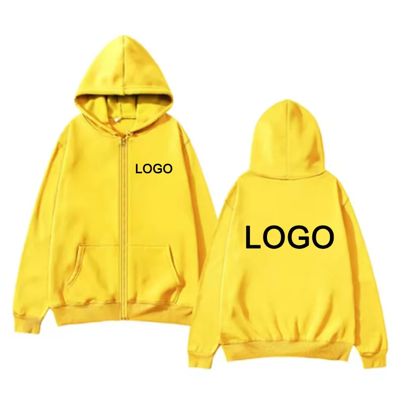Customized Printed Zipper Hoodies Men Fashion Long Sleeve Zipper Up Sweatshirts Women Casual Personality Hoody Pullover Sudadera