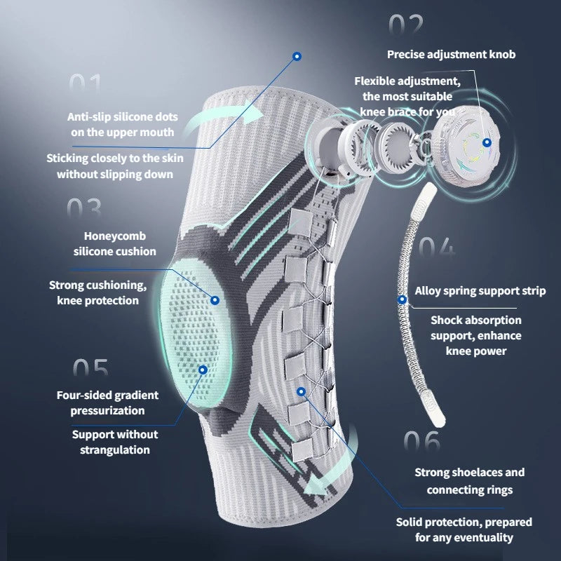 Professional Knee Brace Patella Support Joint Pain Relief Meniscus Support Compression Sleeve for Running Basketball Men Women