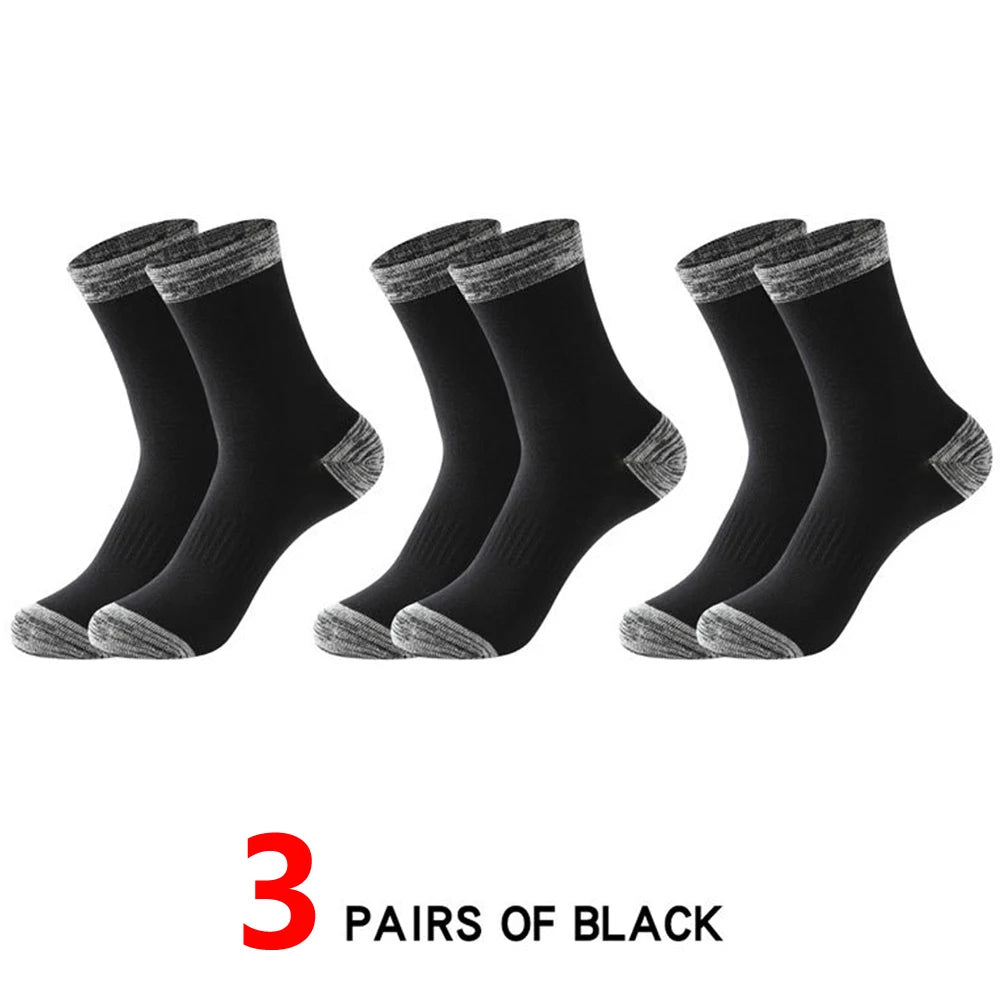 6Pairs Super Thick Merino Wool Socks Male Men Winter Thermal Cashmere Socks Fleece Terry Loop Middle Tube Socks High Quality