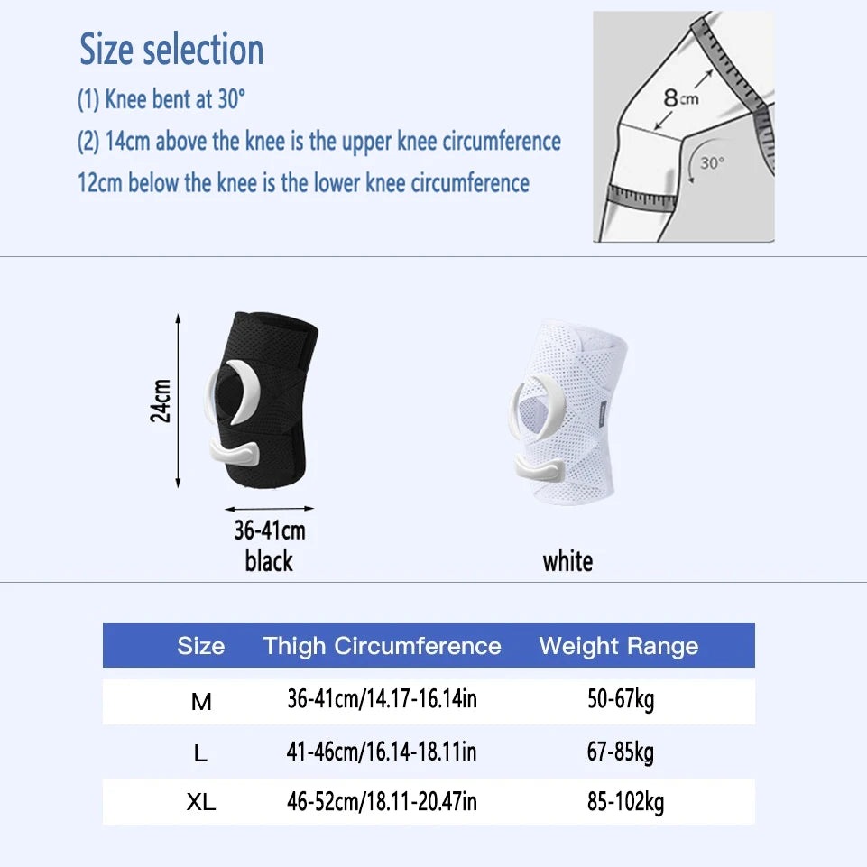 TRALOW Adjustable Meniscus Knee Brace with Side Stabilizers Breathable Mesh Fabric for Running,Injury Recovery,Joint Pain Relief
