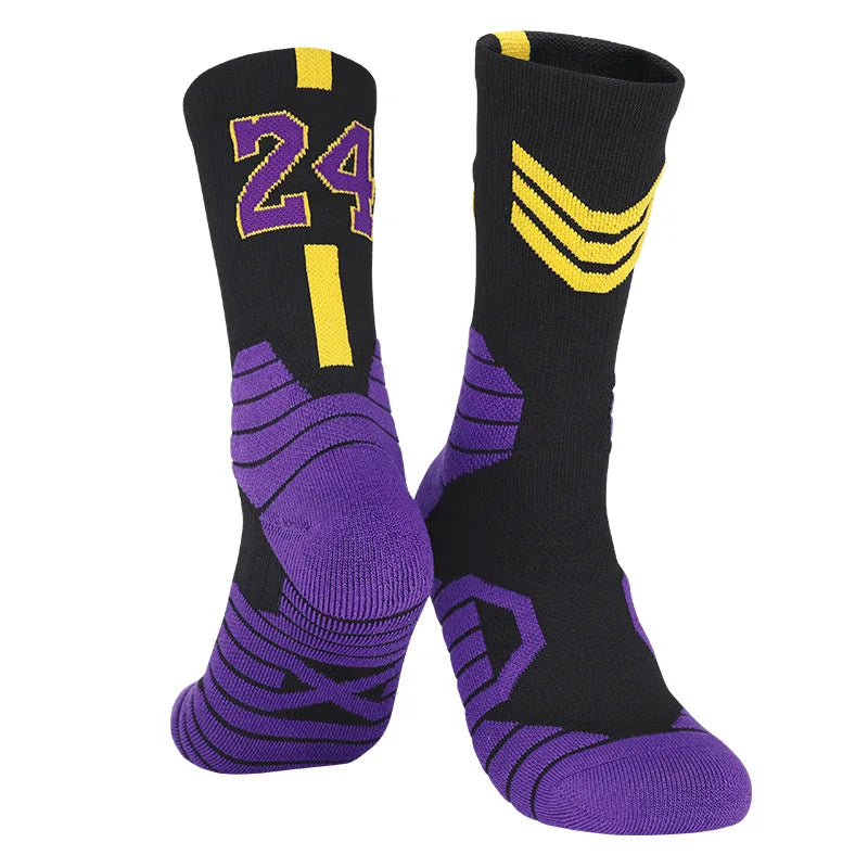Men's Basketball Socks Number Sports Socks Thickened Towel Bottom Outdoor Cycling Running Basket Women Adult calcetines Socks