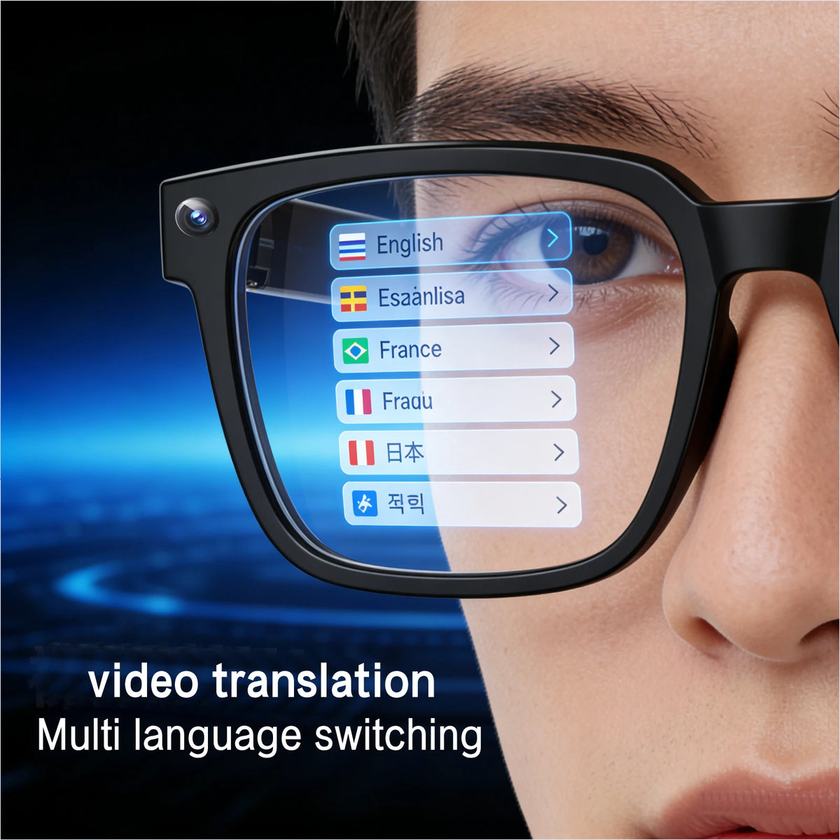 Q11 Smart Glasses 4K Camera Photo Video Real-Time Multi-Language Translation Bluetooth Call & Stereo Music Photochromic Eyeglass
