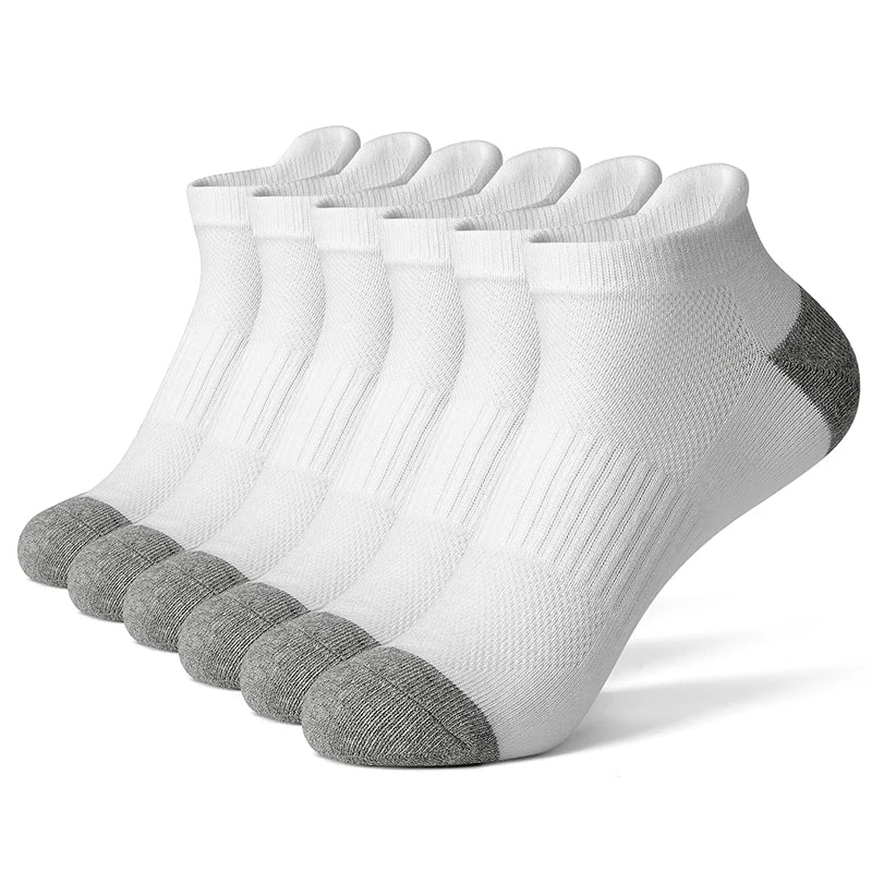 6 Cotton Man and Women Socks Sports Solid Color Male's Short Sock Cycling Breathable Mesh Ankle Summer Running Socks