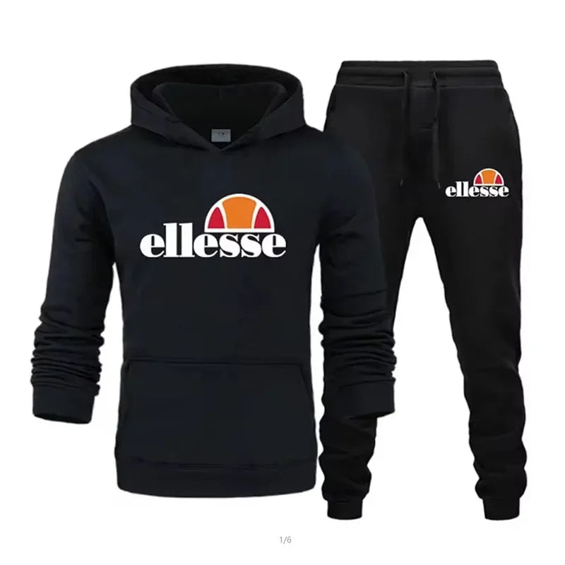 2025 Trendy Hoodie Set Autumn Campus New Stripe Set Trendy Printed Hoodie Casual Pants, Essential for Trendy Men