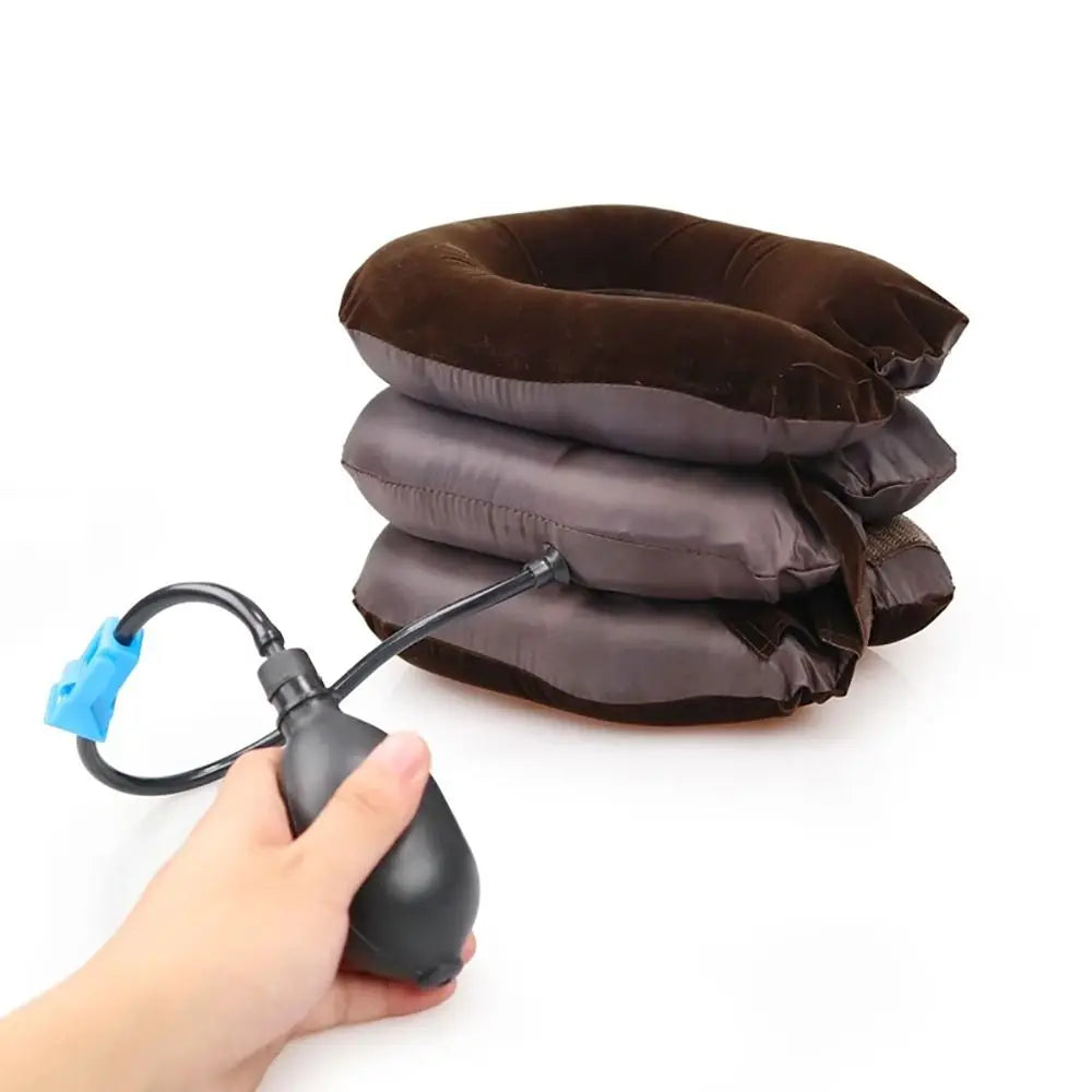 1Pcs Inflatable Air Cervical Neck Traction 1 Tube 3 Layers Neck Stretcher Adjustable Orthopedic Pillow Collar Neck Support