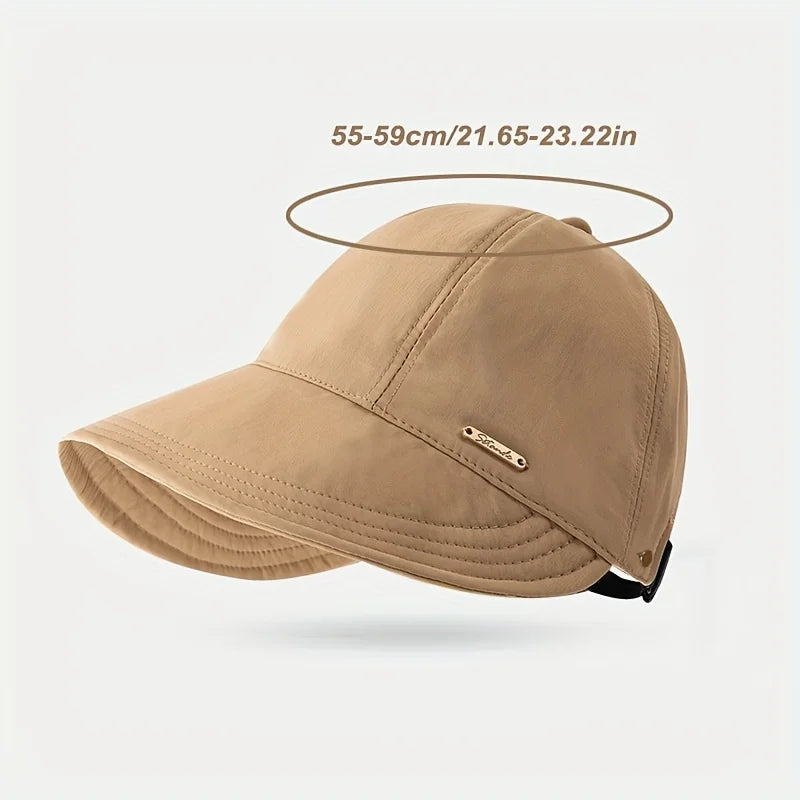 2026 New Women Thin Sun Hat, UV Protection Large Head Size Baseball Cap Breathable Outdoor Visor Cap