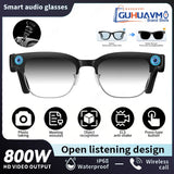 New Business 4K HD Color Change AI Smart Glasses 800W Pixel Camera 1080P Video AI Chat Music Player Call AI Sports Glasses Men