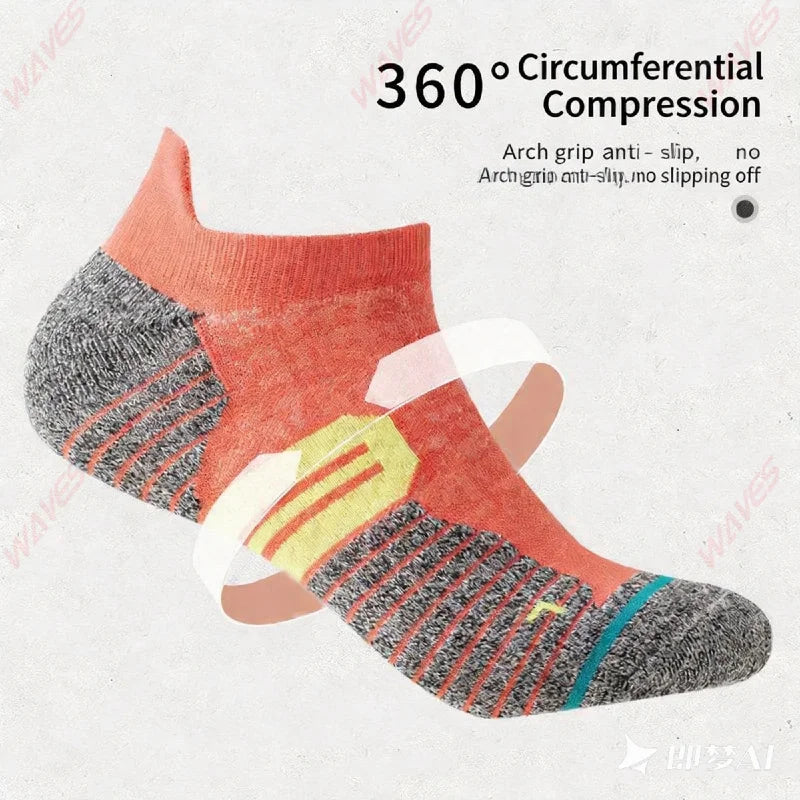 3 Pairs Professional Marathon Socks Men's Thick Towel Bottom Special for Badminton Running Thin Sports Socks