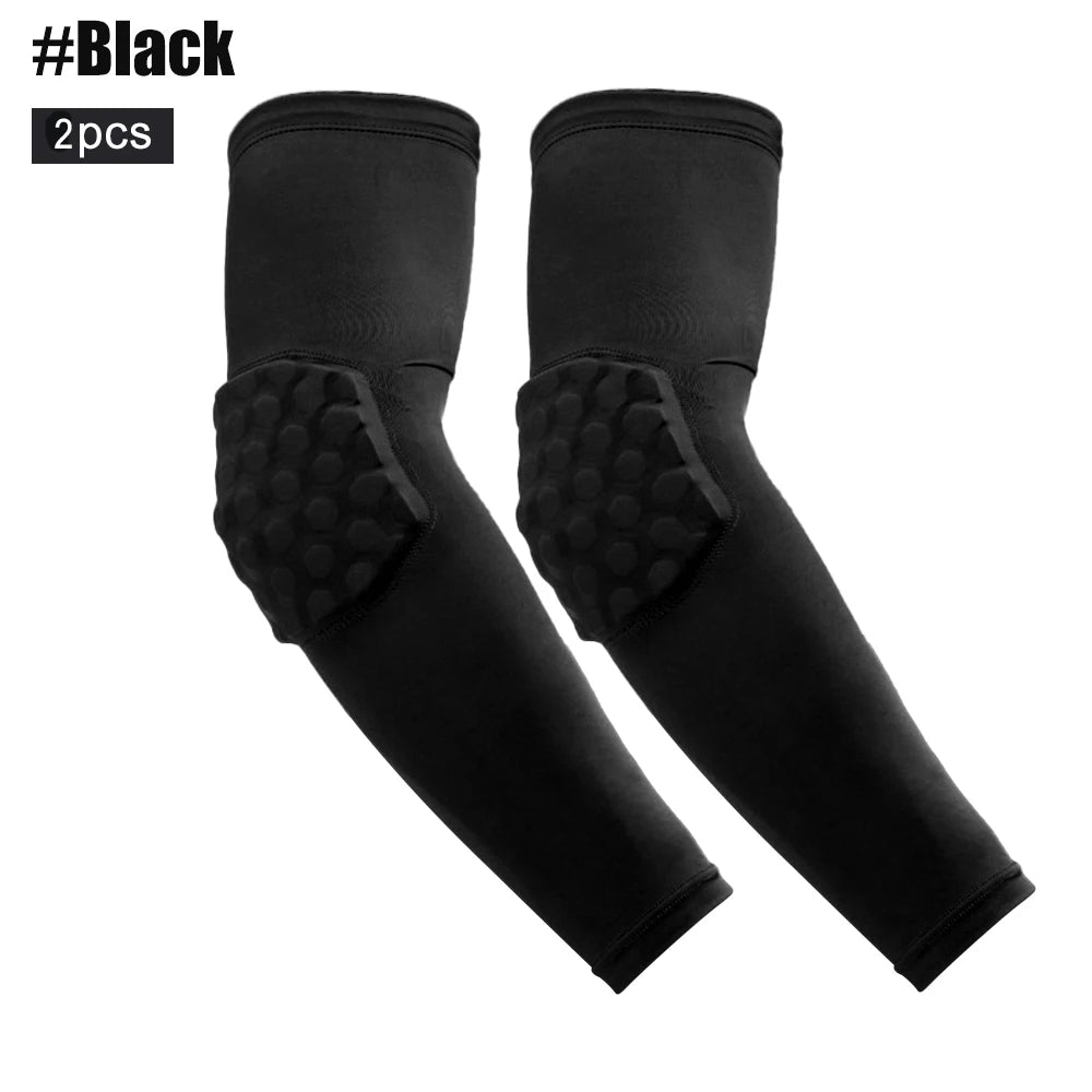 1Pcs/2Pcs Elbow Pads, Basketball Shooter Sleeves, Collision Avoidance Hex Padded Elbow for Volleyball Football Baseball Cycling