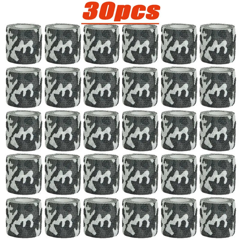 6/12/24/48Pcs Black and white Camouflage Elastic Wrap Tape Self Adhesive Sports Protector Ankle Knee Finger Arm Bandage