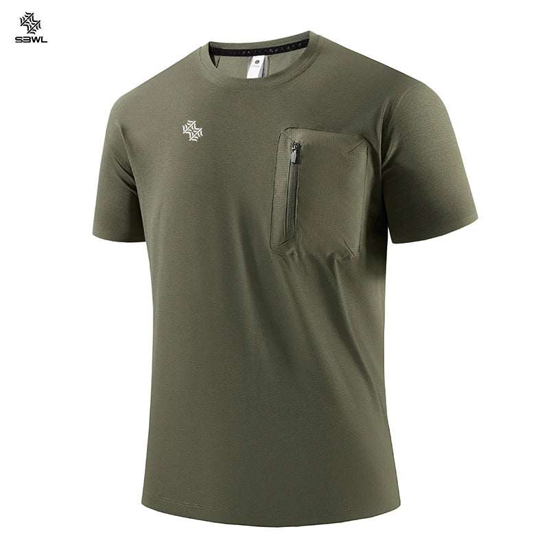 SBWL High Quality Men's Sport Tracksuit Summer Gym Quick Dry T-Shirts Clothing Workout Running 2026 New Y2K Tops Ice Silk Tees