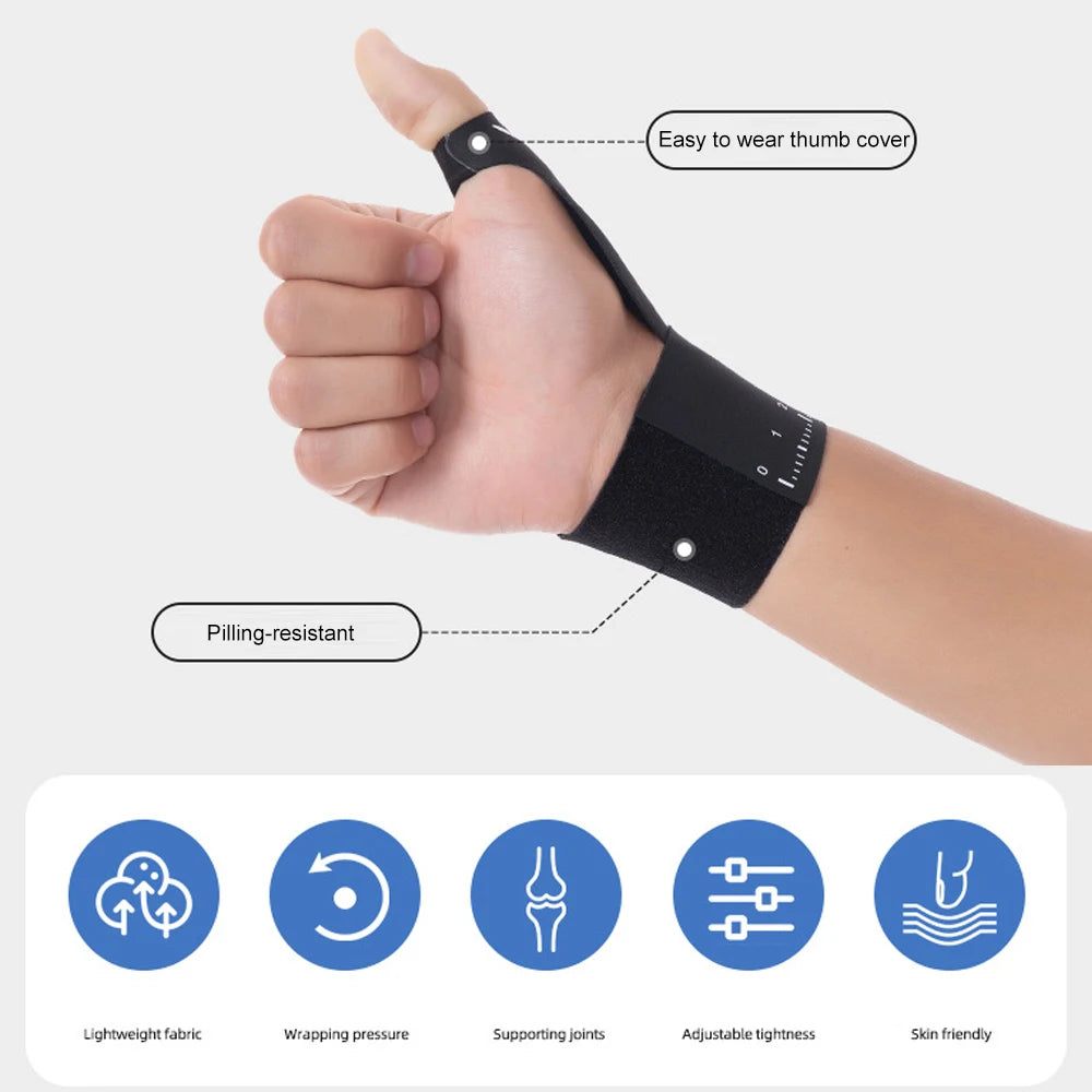 1PCS 2-in-1 Ultra-Thin Thumb & Wrist Brace - Adjustable Compression for Carpal Tunnel, Trigger Thumb, Tendonitis & Ulnar Support