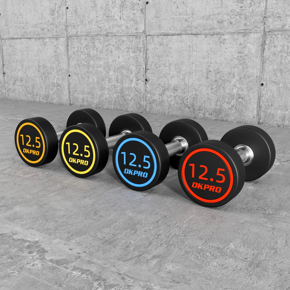 Rubber-coated Round-head Electroplated Dumbbell Set, Made of Pure Steel with Ergonomic Grip, for Personal Fitness Trainers.