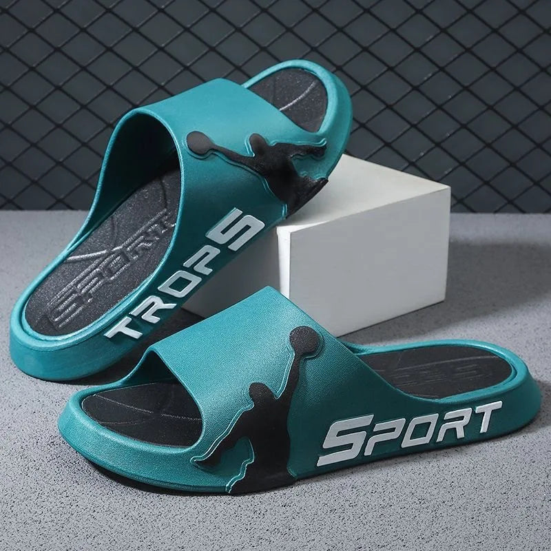 Fashion Men's Slippers PVC Soft Sole Non-slip Slides Casual Outdoor Beach Flip Flops Home Bathroom Couples Slippers New Sandal