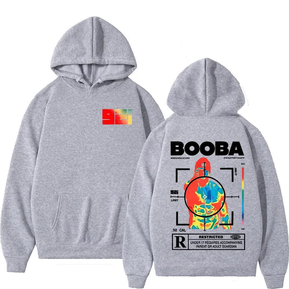 France Rapper BOOBA B2O Tour 2025 Hoodies Men's Retro Style Hip Hop Long Sleeves Hooded Sweatshirts Clothing Oversized Pullover