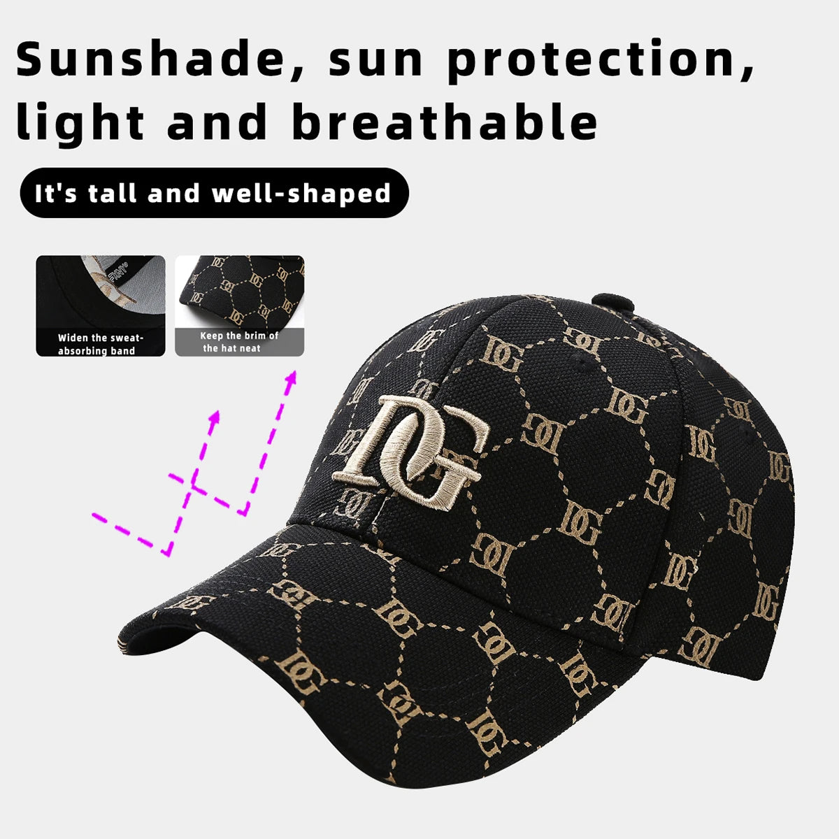 The New Korean Version of the Printed Letter Embroidered Cap, a Trendy All-Match Baseball Cap for Men and Women That Makes the Face Look Smaller