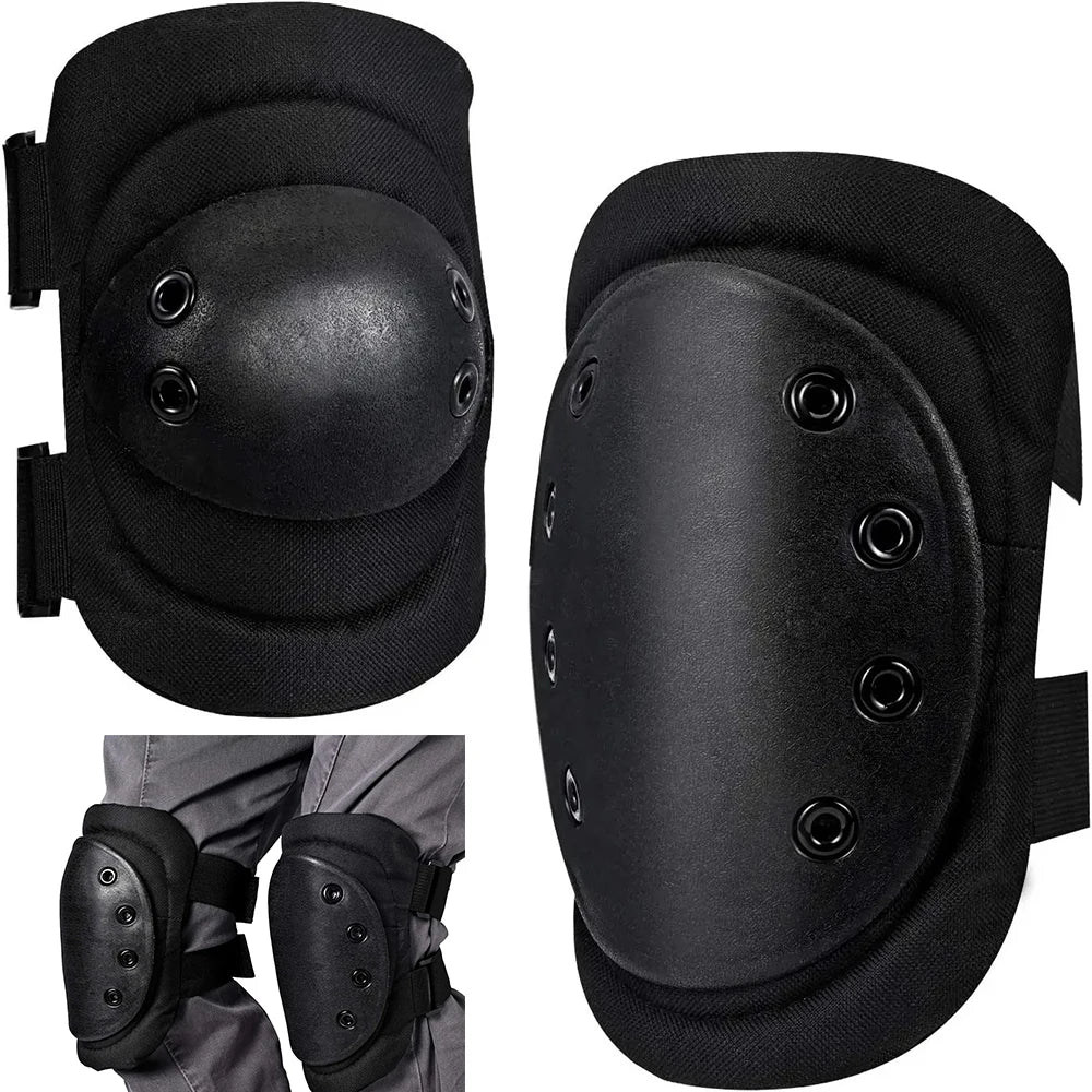 SSUNTAK 1Set/4PCS Knee Elbow Pads Protective Gear Set for Adults Outdoor Cycling Hiking CS Airsoft Paintball Skate Sports