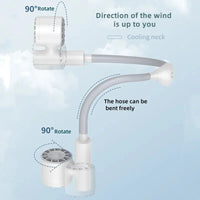 2026 Summer NEW Lightweight Neck Air Cooling Fan USB Rechargeable Outdoor Travel Sport Portable Wearable Mini Hanging Neck Fan