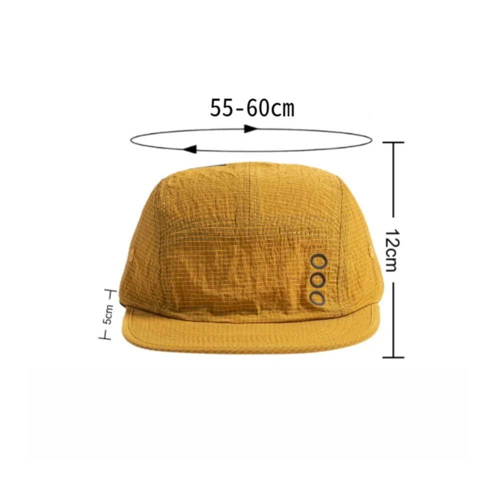 Korean 5‑Panel Letter Printed Baseball Cap, Quick‑Dry Plain Hat for Men Women Outdoor Running Casual Fashion Headwear