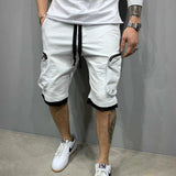 Mens Summer Cargo Shorts Cotton Workout Fitness Shorts Breathable Jogger Training Gyms Bodybuilding Multi Pocket Yellow Shorts