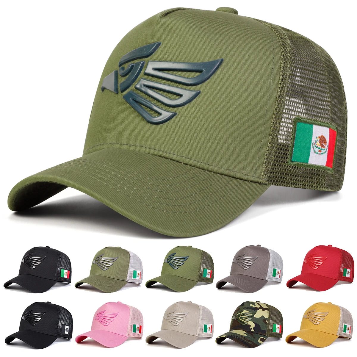 Neutral mexican eagle label baseball cap adjustable casual hat spring and summer outdoor sun hat