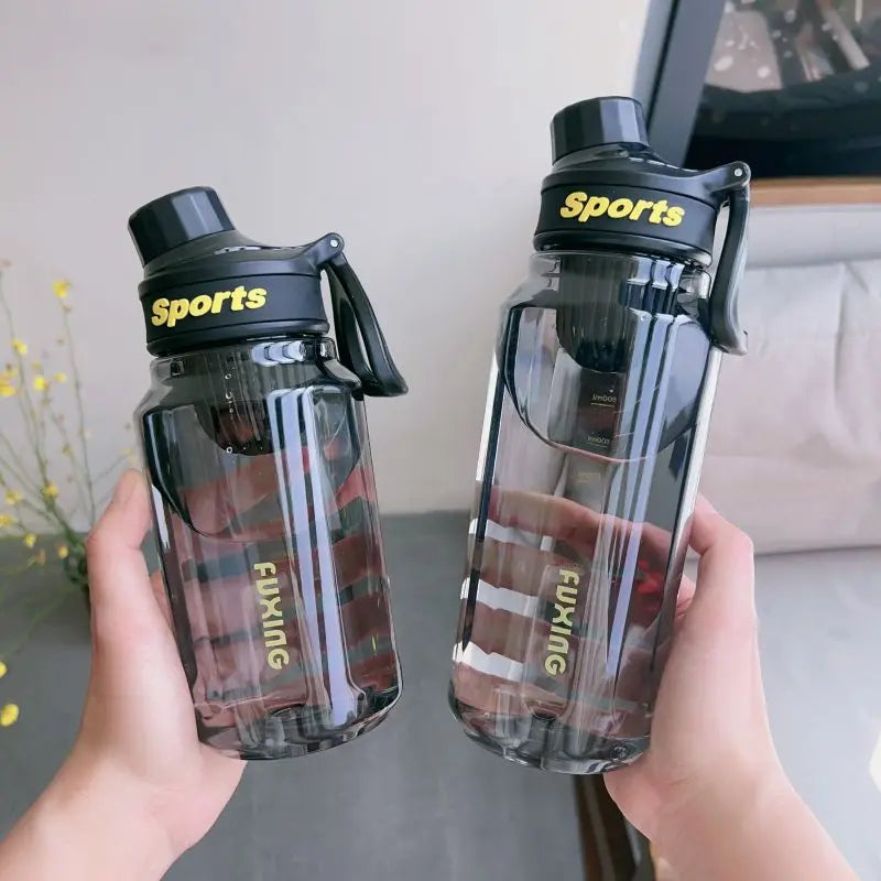 Fashion Sports Water Bottle with Scale Marker Large Capacity Leakproof Clear Drink Bottle Outdoor Sports Water Jugs