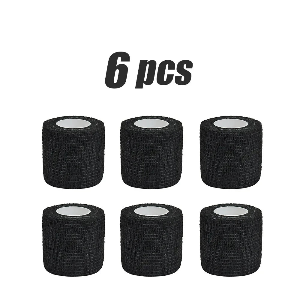 1/6Pcs 4.5m Black First Aid Self Adhesive Cohesive Elasticity Bandages Sports Tape for Wrist Ankle Sprains & Swelling
