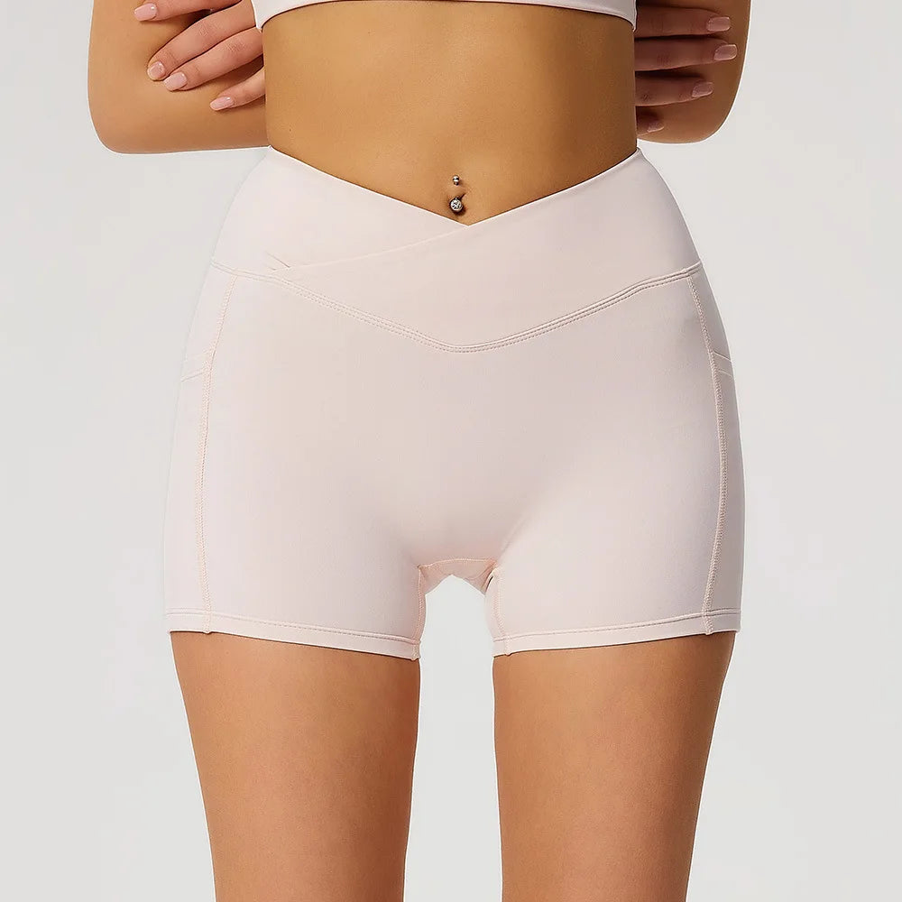 Women Yoga Shorts Fitness Shorts Running Cycling Shorts Breathable Sports Leggings High Waist Summer Fitness Workout Gym Shorts