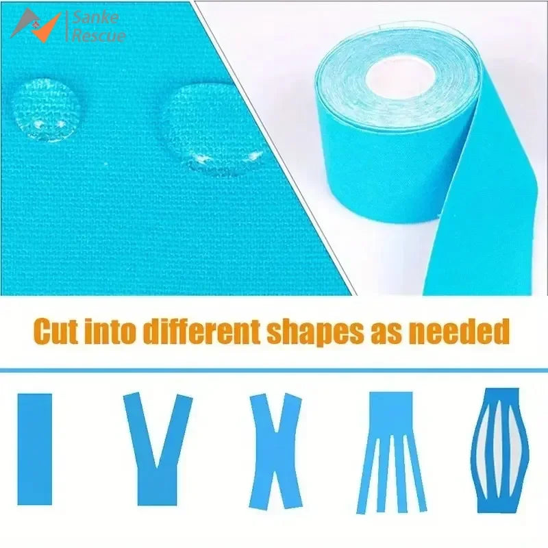Sports Waterproof Kinesiology Tape Athletic Bandage Muscle Recovery Protector Strapping Pain Relief Tennis Gym Elastic Wrap