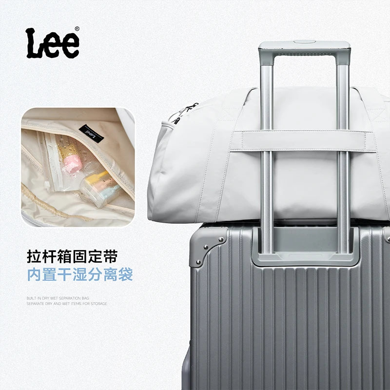 LEE Waterproof Sports Fitness Gym Bag Women Men Large Capacity Yoga Shoe Compartment Dry Pocket Luggage Travel Bag