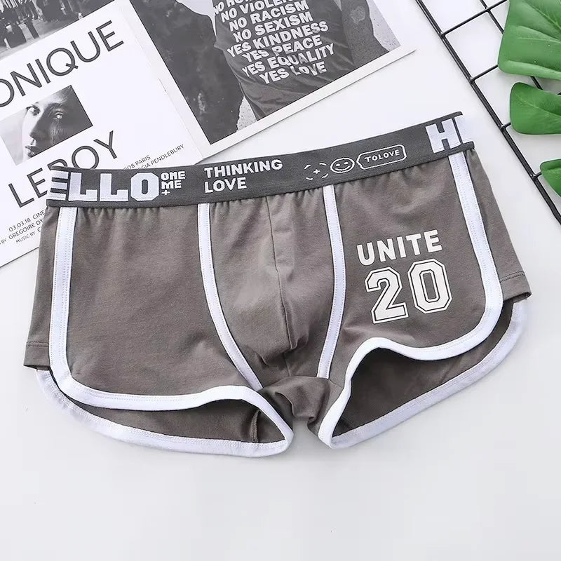 1/3pcs Men Underwear Sports Boxer Shorts Cotton Solid Color Sexy Panties Fashion Breathable Comfortable Underpants Man U Convex