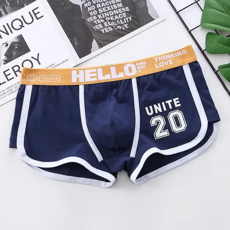 1/3pcs Men Underwear Sports Boxer Shorts Cotton Solid Color Sexy Panties Fashion Breathable Comfortable Underpants Man U Convex