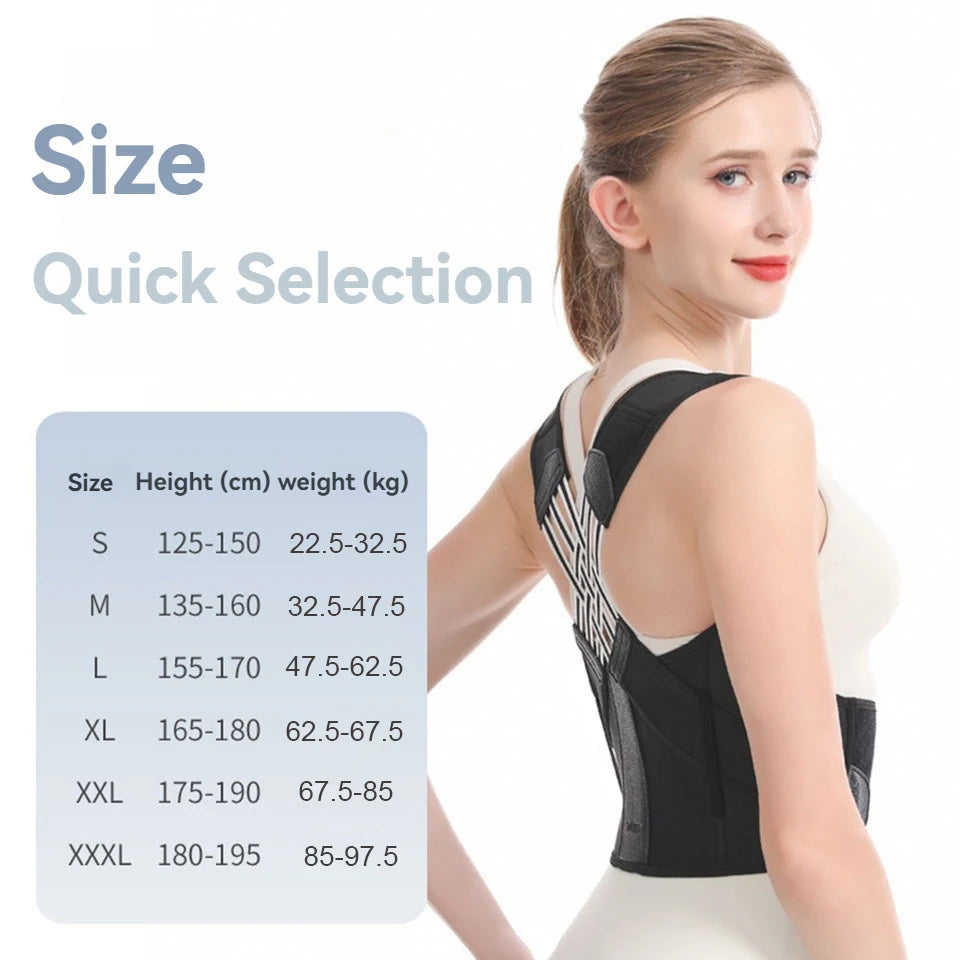 AOLIKES New Back Posture Corrector Brace for Women Men Breathable Back Posture Correction Back Support Belt Adjustable Shoulder