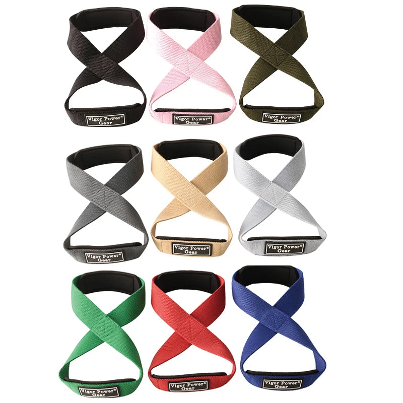 Durable Powerlifting Straps Cross Training Figure 8 Weight Lifting Straps,Powerlifting Belts,Fitness Pull up Band