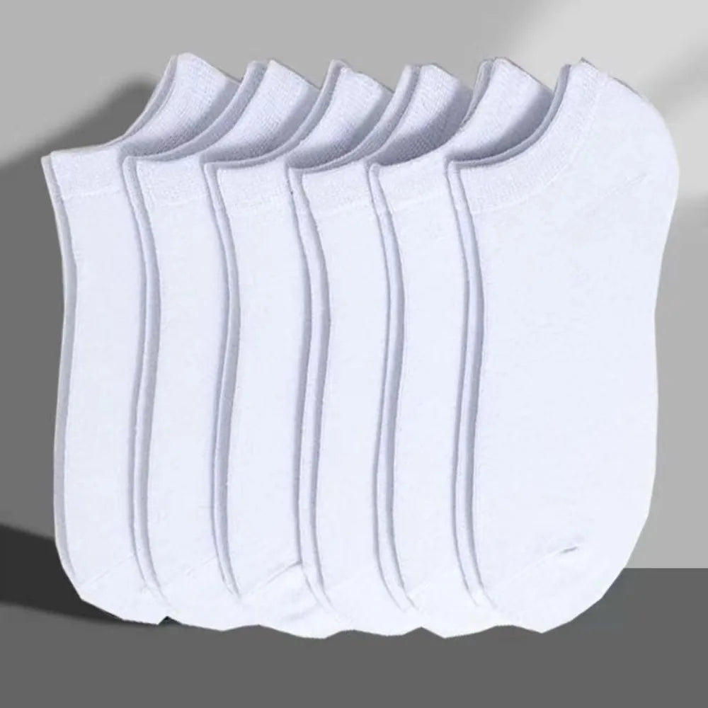 Unisex Casual Plain Color Boat Socks Thin Breathable Comfy Anti Odor Sweat-absorbing Ankle Socks For Men Women black,white,gray