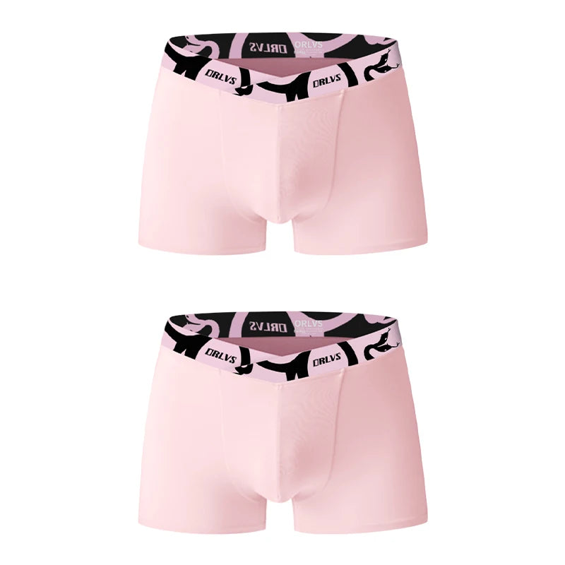 ORLVS Soft Modal Men's Underwear Big V Cut Boxer Briefs No Roll Waistband Trunks with Double Layer Crotch for Daily & Sports