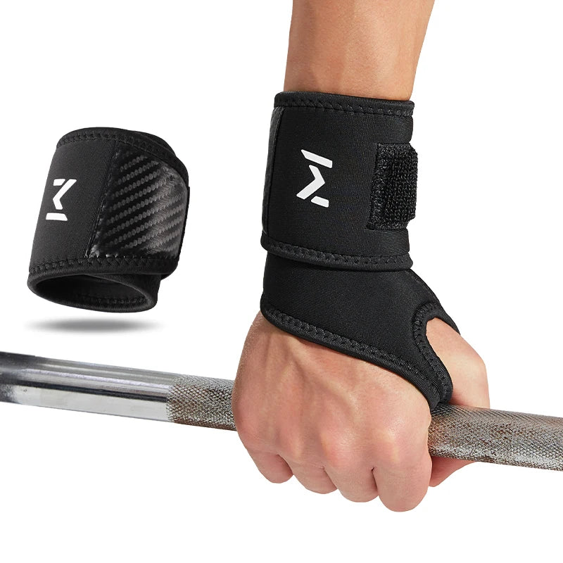 1pc/2pcs Adjustable Wrist Strap Sports Wrist Support Brace Black Weightlifting Wristband For Men & Women Badminton Tennis Gym