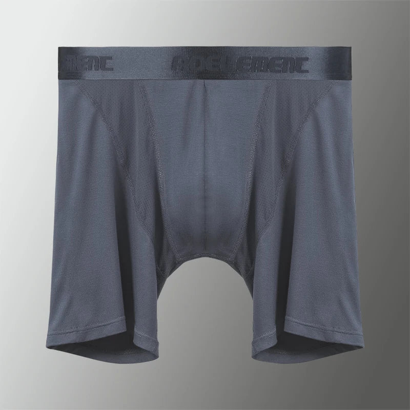 3-Pack of Ice Mesh Men's Underwear, Sports Running, Extended Wear-Resistant Leg Boxer Briefs, Long-Leg Five-Quarter Pants Underw