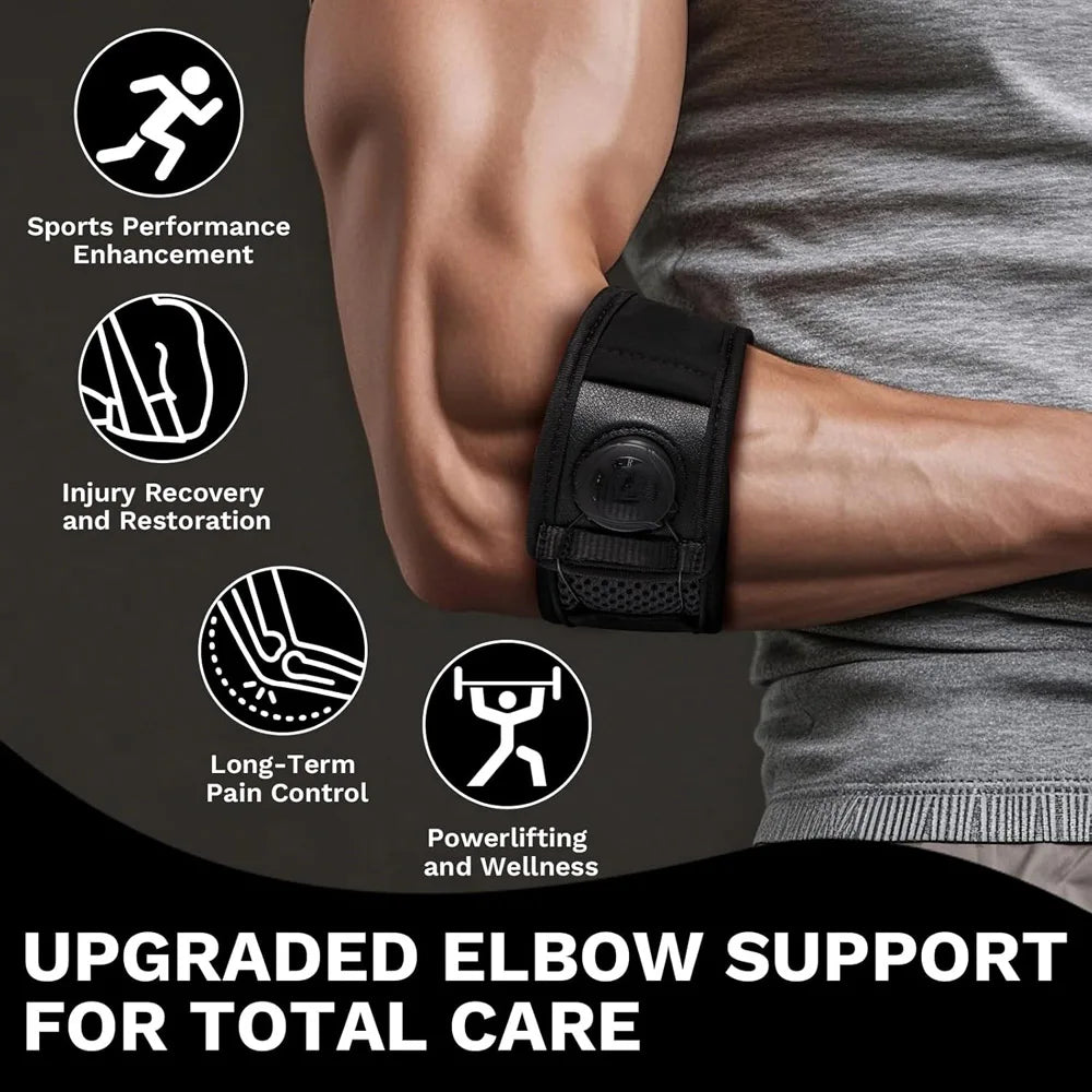 1PCS Adjustable Knob Tennis Elbow Brace Strap for Tendonitis Elbow Relief for Men Women,Elbow Brace, Arm Forearm Brace Bands
