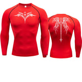 Anime Print Compression Shirt Mens Running T-Shirt Quick-Drying Fitness Sportswear Gym Sports Short Sleeve Breathable Tops