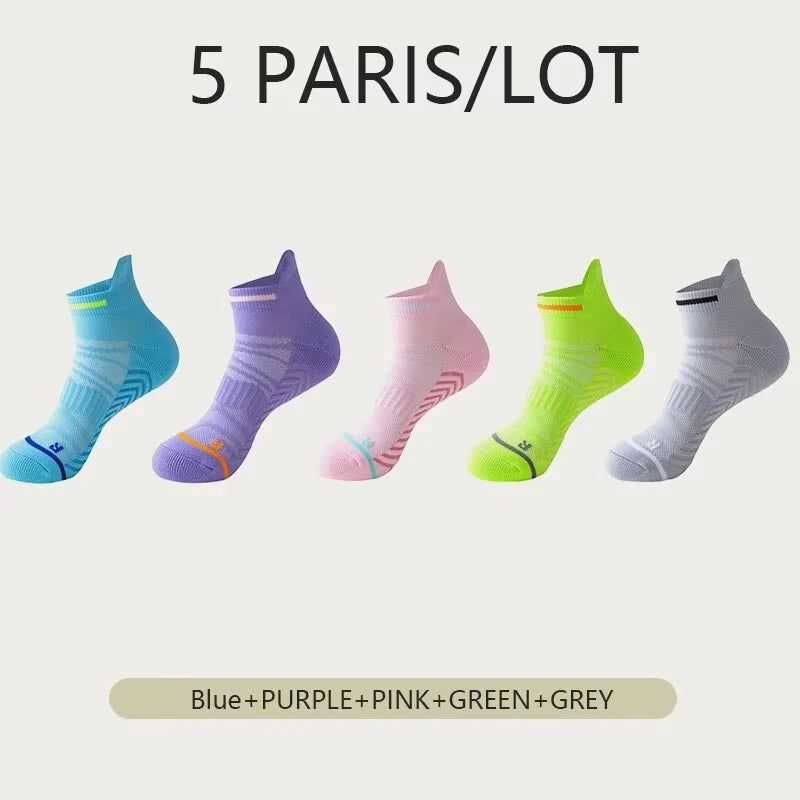 5 Pairs/Lot Men Sport Socks Athletic Cycling Socks Breathable Outdoor Socks Basketball Fitness Running Socks For Men And Women