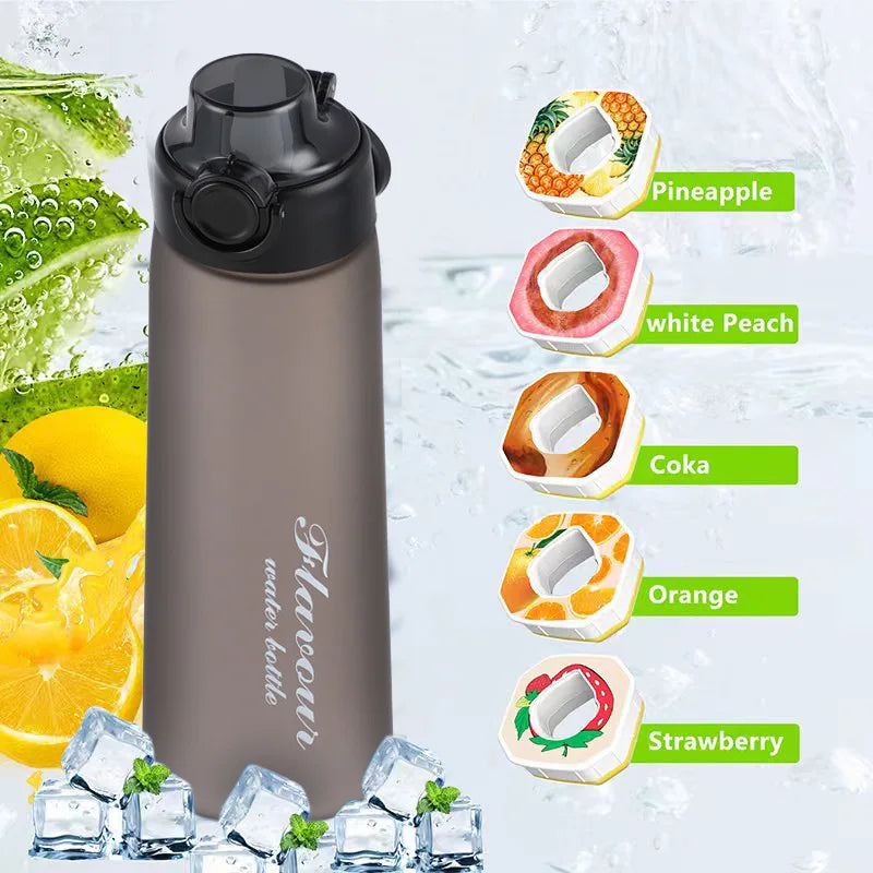 900ml Creative Crooked Neck Fruit Flavoured BPA Free Water Bottle Outdoor Sports Scent Gradient Bottle with 5 Random Flavors