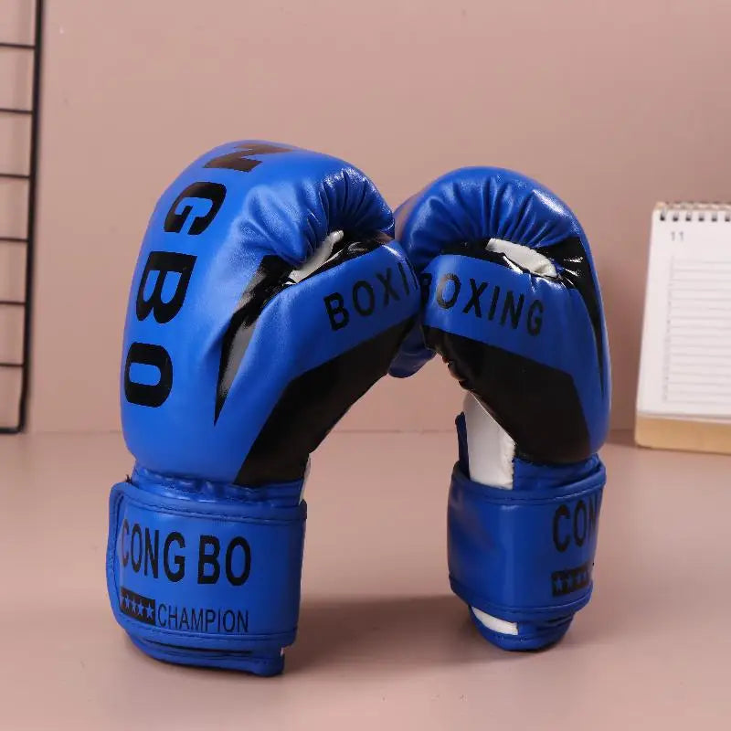 Kids 6oz Professional Boxing Training Sparring Gloves PU Leather Kids Breathable Muay Thai Punching Karate Training Gloves