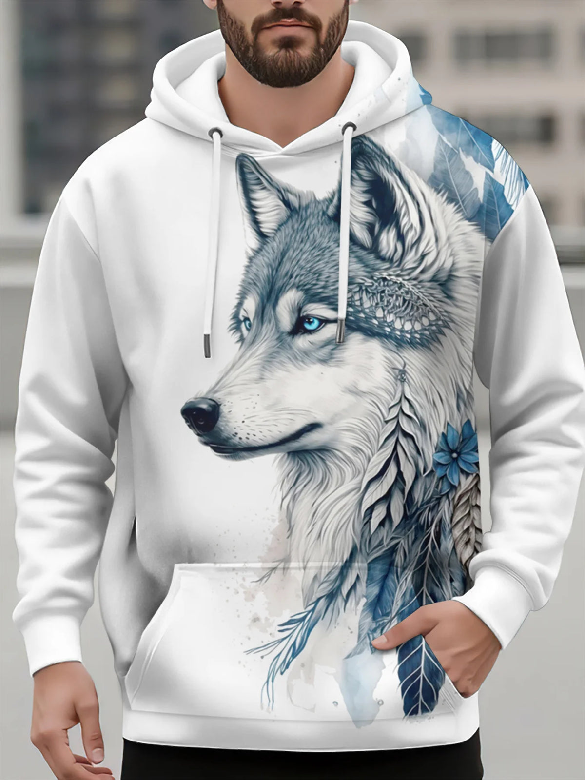 Animal Wolf 3D Print Hoodies Men's Women Casual Autumn Hooded Sweatshirts Pullover Oversized Harajuku Y2k Coat Unisex Clothing
